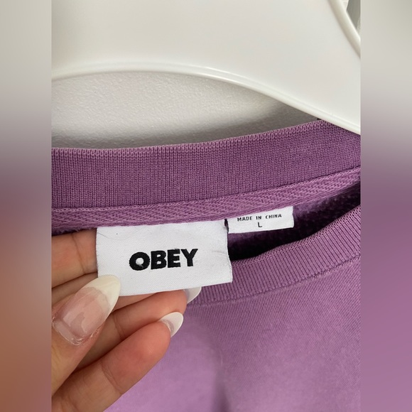Purple obey crewneck//L - Picture 3 of 3